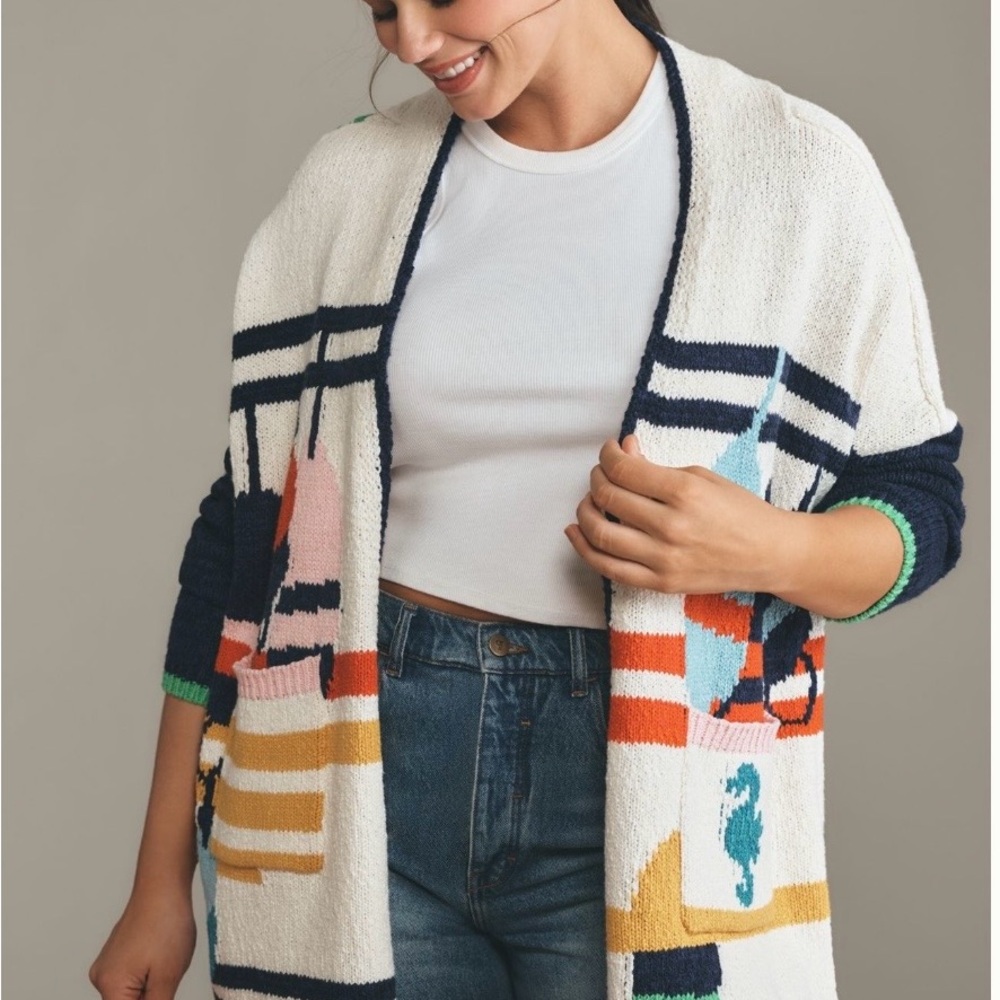 Maeve Multicolor Striped Cardigan - Picture 2 of 8